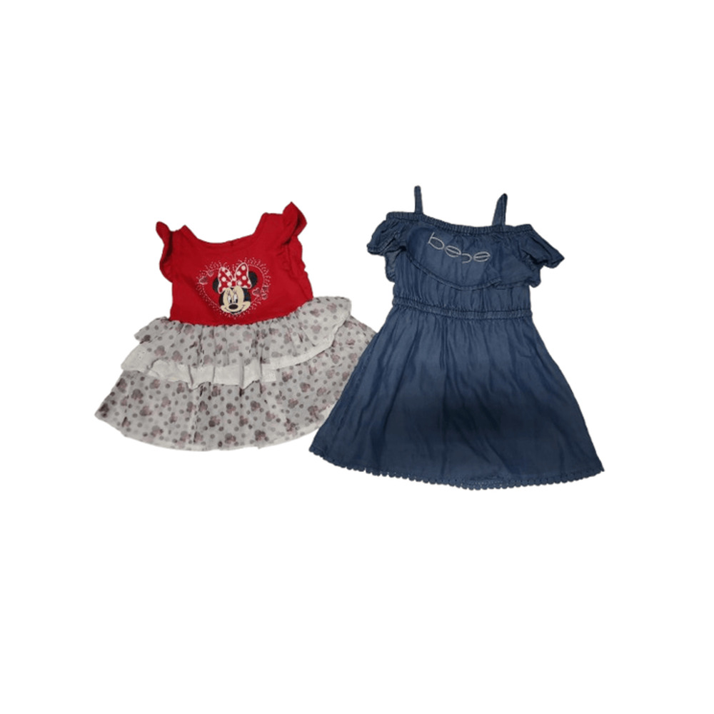 Lot of 2 infant girls Mini and BeBe dresses size 24 months
